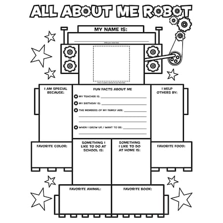 Scholastic Graphic Organizer Poster, All-About-Me Robot, Grades K-2, Set of 30 9780545014625